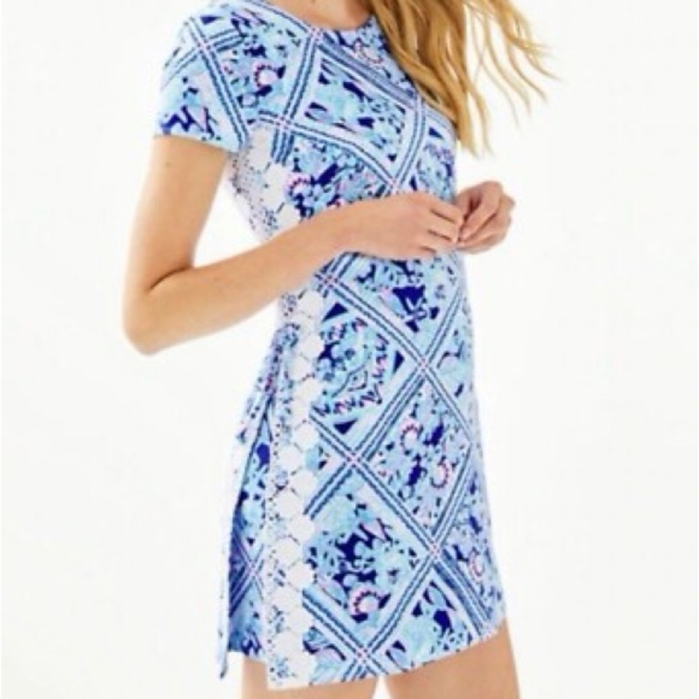 Lilly Pulitzer Blanca Stretch Romper Zanzibar Blue Meet Me On The Dock 0